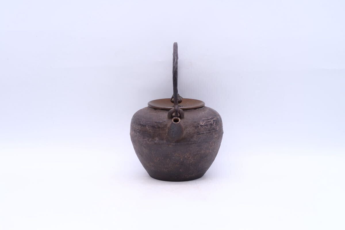 鉄瓶煎茶道具茶道具金属工芸急須時代物湯沸銅蓋古美術鉄壺-GPSS
