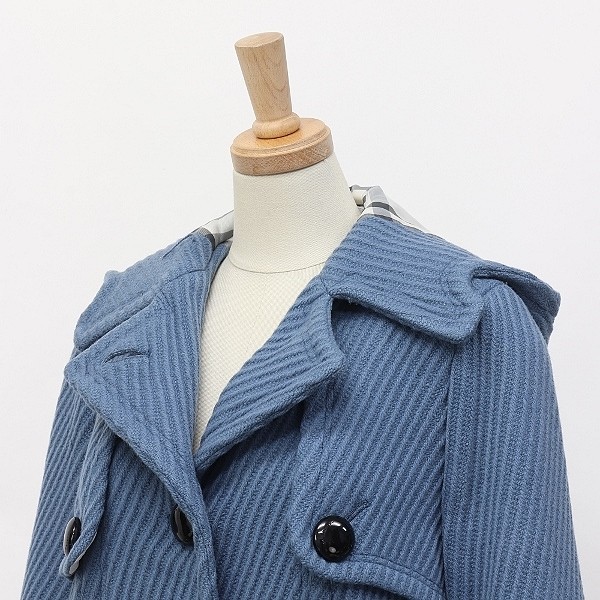 ◇BURBERRY BLUE LABEL/バーバリーブルーレーベル裏地チェック柄ウール ...